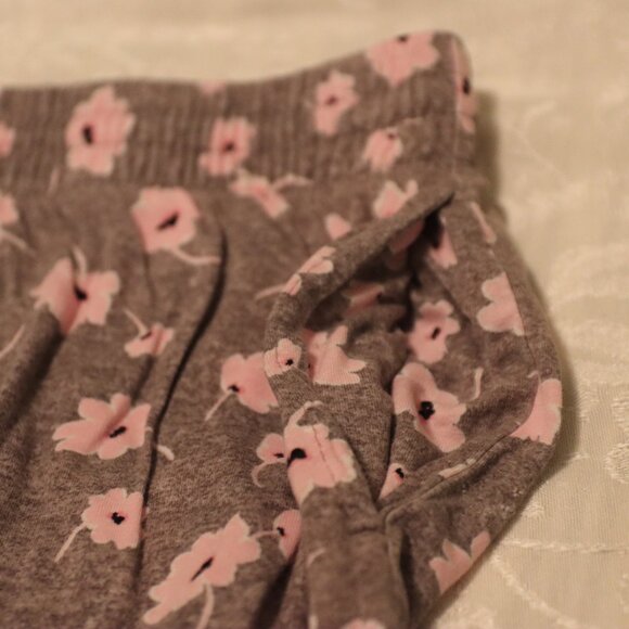 JoySpun Pajama Set Grey and Pink Short Sleeve Top and Drawstring Waist Short XL - Picture 5 of 16